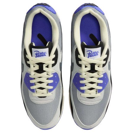 Patta X Nike Air Max 90 Устойчивые к истиранию низкие повседневные беговые кроссовки Мужские Серый Синий