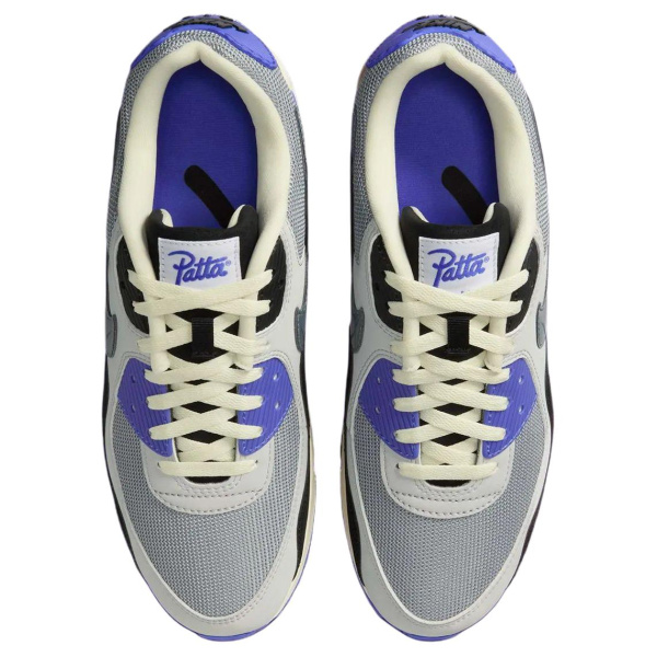 Patta X Nike Air Max 90 Устойчивые к истиранию низкие повседневные беговые кроссовки Мужские Серый Синий