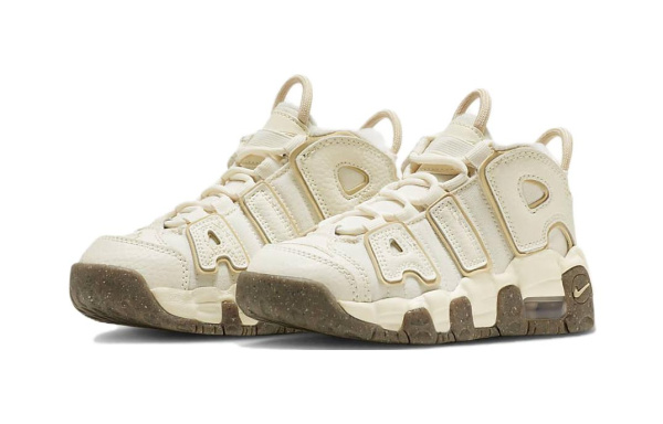 Nike Air More Uptempo BP Коровья кожа Противоскользящие амортизирующие кроссовки для детей Lifestyle