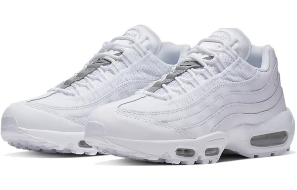 Nike Air Max 95 Low Топ Амортизирующие кроссовки для бега на длинные дистанции Унисекс Чисто белый
