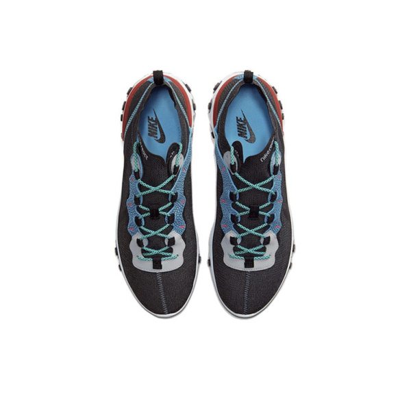Nike React Element 55 Ткань Амортизация Противоскользящие Низкие Кроссовки для Бега Унисекс Серый Синий