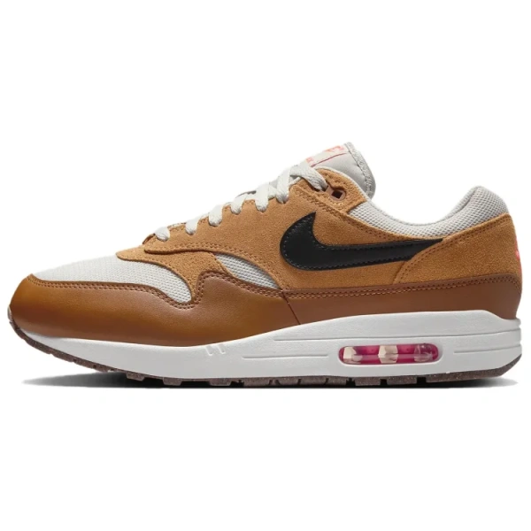 Nike Air Max 1 Low Беговые кроссовки Мужские Коричневый Белый