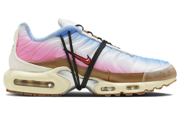 Nike Air Max Plus Ткань Устойчивая к Износу Низкий Верх Повседневная Обувь Мужская Белый Синий Розовый