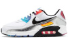 Nike Air Max 90 Устойчивые к истиранию Низкие Беговые кроссовки Женские Белые Серебряные