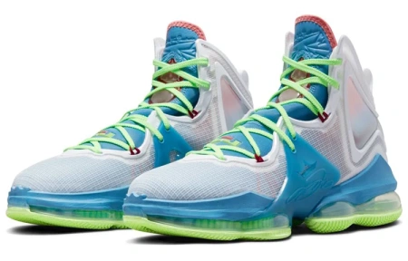 Nike Lebron 19 High Топ Баскетбольные кроссовки для игры Унисекс Серый Синий Азиатская версия
