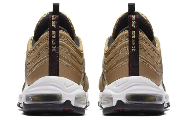 Nike Air Max 97 Кожа Амортизация Низкие Повседневные Беговые Кроссовки Женские Золотой Выпуск 2023