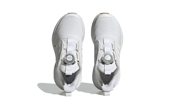 Adidas Rapidasport BOA противоскользящие устойчивые к истиранию низкие детские беговые кроссовки белые для детей 3-7 лет
