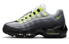 Nike Air Max 95 OG Неон Синтетическая кожа Амортизация Низкие детские беговые кроссовки Серый Черный Зеленый