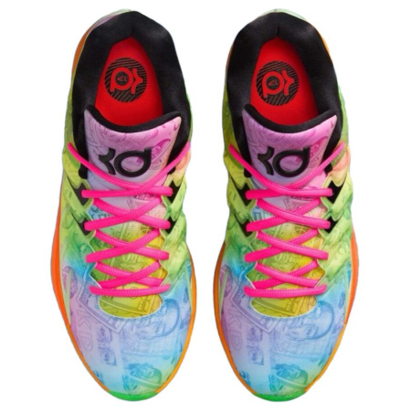Nike KD 17 Противоскользящие устойчивые к истиранию низкие баскетбольные кроссовки унисекс желтый зеленый фиолетовый