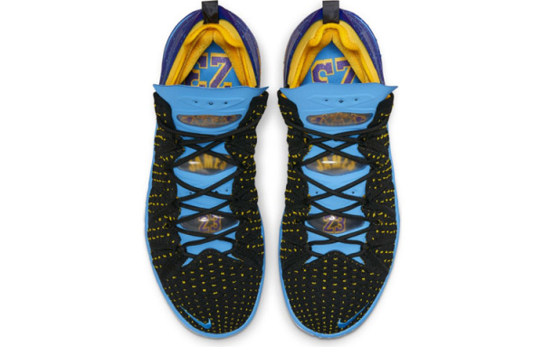 Nike Lebron 18 EP 'Minneapolis Лейкерс' MID Топ Мужские Баскетбольные Кроссовки для Игры Черные Синие Желтые