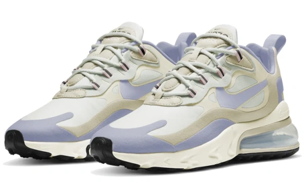 Nike Air Max 270 Винтаж Сетчатая Ткань Низкий Верх Амортизирующая Обувь для Бега Повседневная Женская Бежево-Синяя
