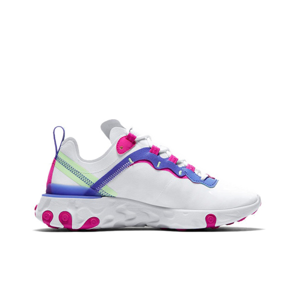 Nike React Element 55 Ткань Anti-Slip Легкий Низкий Топ Повседневные Беговые Кроссовки Женские Белый Розовый