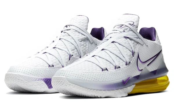 Nike Lebron 17 Low 'Лейкерс Дом' Джеймс 17 Лейкерс Воздушная Подушка Амортизация Противоскользящие Устойчивые к Износу