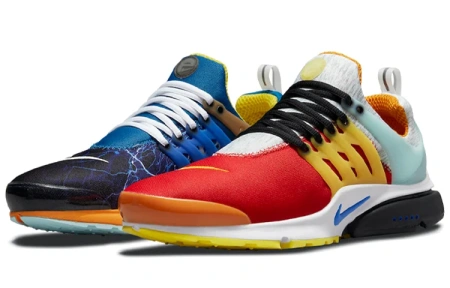 Nike Air Presto 'What The' Сетка Удобная Устойчивая к истиранию Низкая Повседневная Обувь Унисекс Красная Синяя Серый