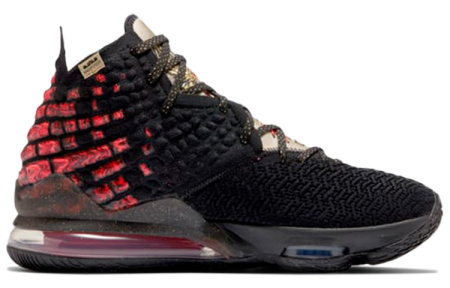Nike Lebron 17 E EP 'Courage' Драконий узор Высокие баскетбольные кроссовки для игры Унисекс Черный Красный