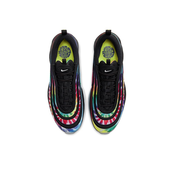 Nike Air Max 97 Текстиль Синтетическая кожа Удобная низкая обувь для гольфа унисекс черно-зеленая