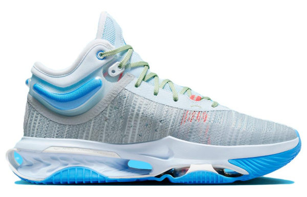 Nike Air Zoom g.T. Jump 2 Удобные Круглые Баскетбольные Кроссовки с Низким Верхом для Мужчин Серый Синий