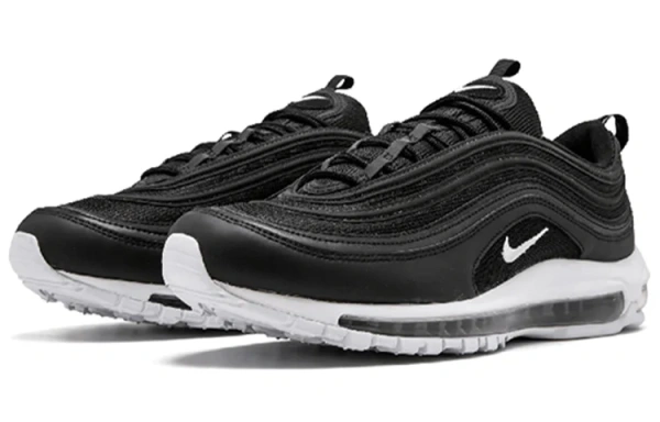 Nike Air Max 97 Амортизация Низкие Повседневные Беговые Кроссовки Унисекс Черный Белый