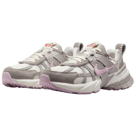 Nike V2K Run противоскользящие устойчивые к истиранию низкие беговые кроссовки для женщин белые серые розовые