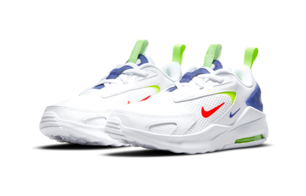 Nike Air Max Bolt Амортизация Устойчивость к истиранию Дышащие Низкие Кеды для Детей Лайфстайл Белый Синий Зеленый