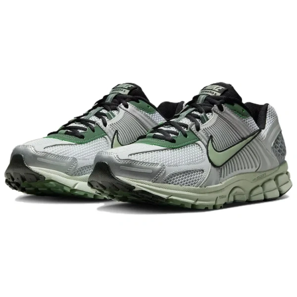 Nike Vomero 5 Амортизация Устойчивый к истиранию Дышащие Низкие Кроссовки для бега Мужские Зеленый Серебристый