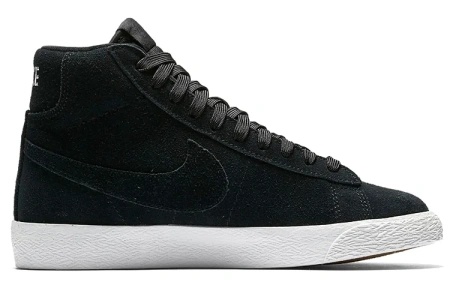 Nike Blazer Mid Топ Детский Скейтбординг Черный Замша Подростковый