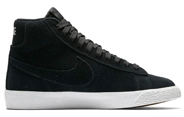 Nike Blazer Mid Топ Детский Скейтбординг Черный Замша Подростковый