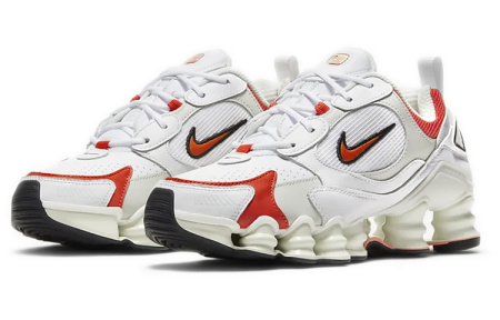 Nike Shox TL Series Нескользящие Легкие Низкие Повседневные Беговые Кроссовки Женские Белый Оранжевый