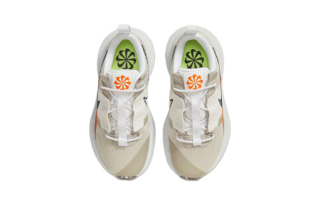 nike Crater Impact BP Anti Slip Slip Resistant Низкий Топ Детские Лайфстайл Обувь Белый-коричневый Дети Возраст 3-7 лет