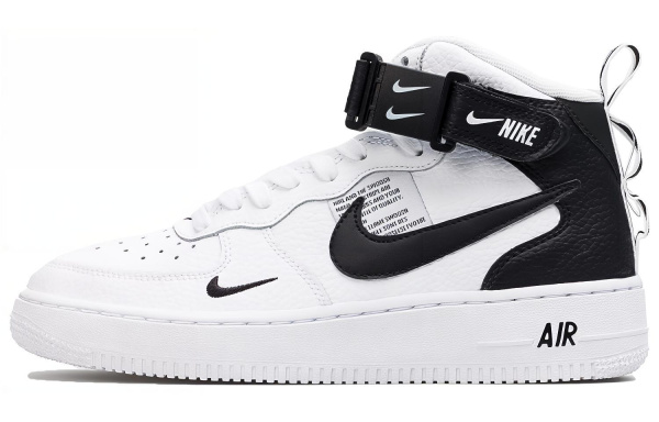 Nike Air Force 1 MID Топ Детские Скейтбординги Черный Белый Унисекс