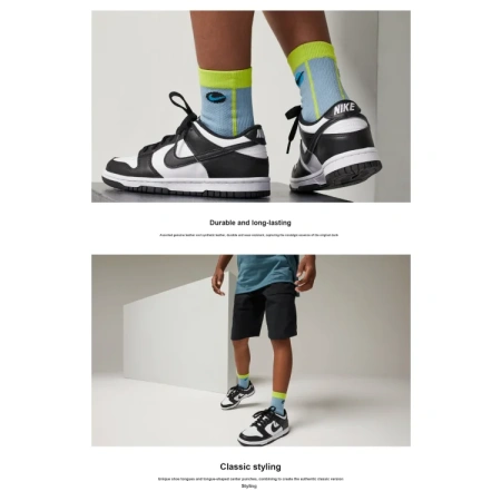 Nike Dunk Устойчивые к истиранию Низкие Детские Скейтбординги