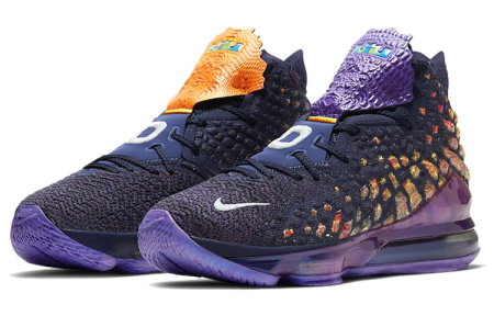 Nike Lebron 17 Амортизация Противоскользящие Высокие Баскетбольные Кроссовки Унисекс Фиолетовые