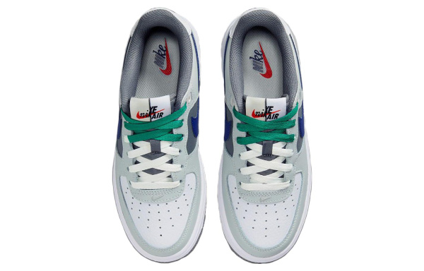 Nike Air Force 1 Синтетическая кожа кожа устойчивая к истиранию низкий топ детские скейтбординги белый зеленый