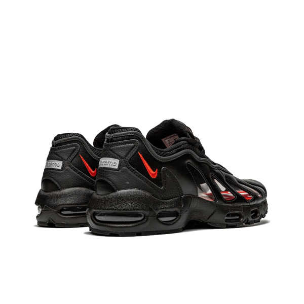 Supreme X Nike Air Max 96 Амортизация Износостойкие Низкие Кроссовки для Бега Мужские Черные Красные