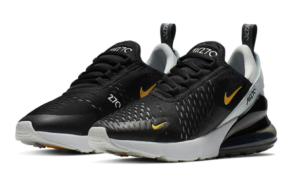 Nike Air Max 270 Pure Platinum Low Top Детские беговые кроссовки Черный Белый Подростки