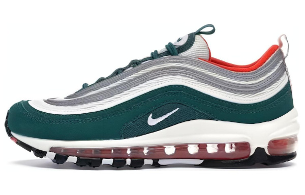 Nike Air Max 97 Амортизация Износостойкие Низкие Кеды для Детей Lifestyle Бело-Зеленые
