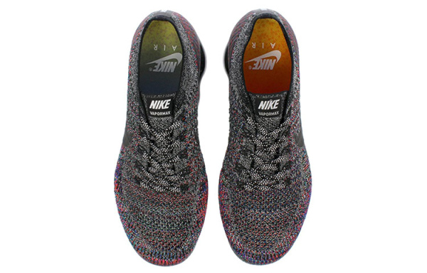 Nike VaporMax Flyknit Low Повседневные беговые кроссовки для женщин черные и красные