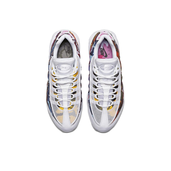 Nike Air Max 95 Ткань Низкие Кроссовки для Бега с Воздушной Подушкой Унисекс Белый Черный Синий Фиолетовый Коричневый
