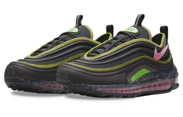 Nike Air Max 97 Текстиль Кожа Низкие Повседневные Беговые Кроссовки Мужские Черные