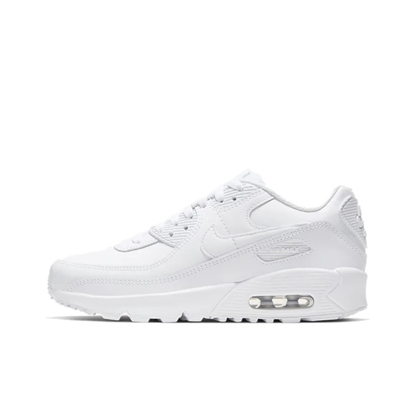 Nike Air Max 90 Кожа Покрытие Поддержка Легкий Низкий Топ Повседневные Беговые Кроссовки Женские Белые