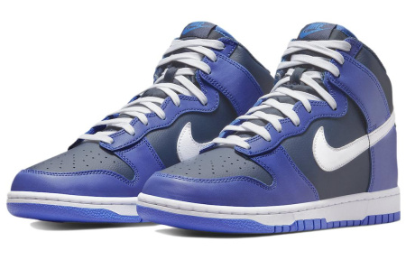 Nike Dunk High 'Обсидиан' Кожа Противоскользящие Устойчивые к истиранию Легкие Кроссовки для скейтбординга Мужские Синие