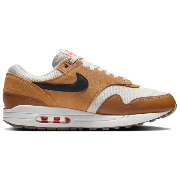 Nike Air Max 1 Low Беговые кроссовки Мужские Коричневый Белый