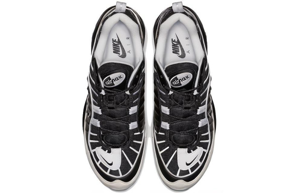 Nike Air Max 98 Low Топ Амортизирующие Повседневные Беговые Кроссовки Унисекс Черный Белый