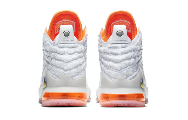 Nike Lebron 17 LMTD Амортизация Баланс MID Детские Баскетбольные Кроссовки Белый Оранжевый Подростковые