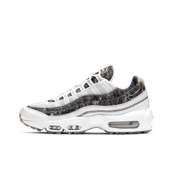 Nike Air Max 95 Амортизация Устойчивость к истиранию Покрытие Поддержка Низкие Кроссовки для бега Женские Белый Серый