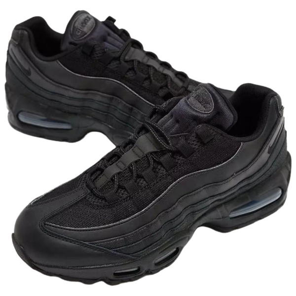 Nike Air Max 95 Устойчивые к истиранию Низкие повседневные беговые кроссовки Унисекс Черные