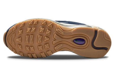 Nike Air Max 97 Текстиль Кожа Амортизация Износостойкие Низкие Повседневные Беговые Кроссовки Женские Синие
