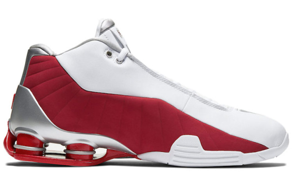 Nike Shox BB4 Series Varsity Красный Нескользящий Легкий MID Топ Баскетбольные кроссовки для игры Мужской Красно-белый