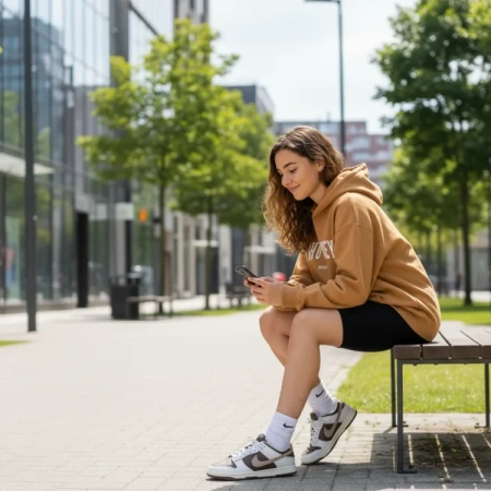 Nike Dunk Low Top Скейтборд Кроссовки Унисекс Коричневый Белый