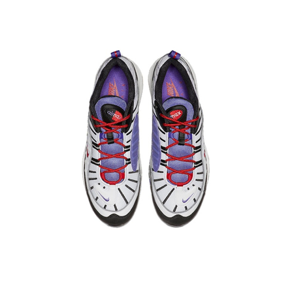 Nike Air Max 98 Кожа Низкие Кроссовки с воздушной подушкой для бега Унисекс Черные Фиолетовые